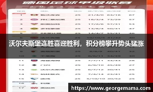 沃尔夫斯堡连胜喜迎胜利，积分榜攀升势头猛涨